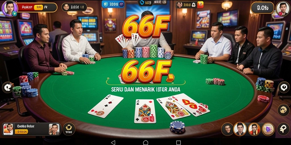 Tampilan gameplay seru di aplikasi poker 666F.