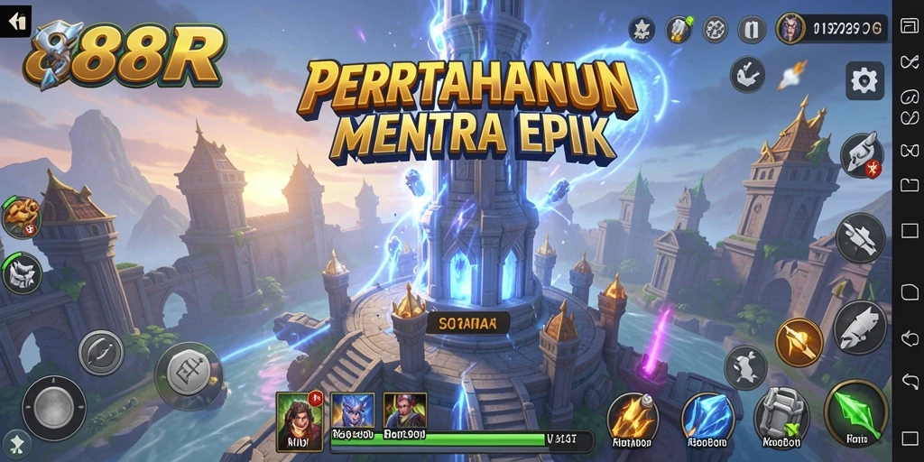 Tangkapan layar menampilkan aksi seru dalam mode Tower Defense.