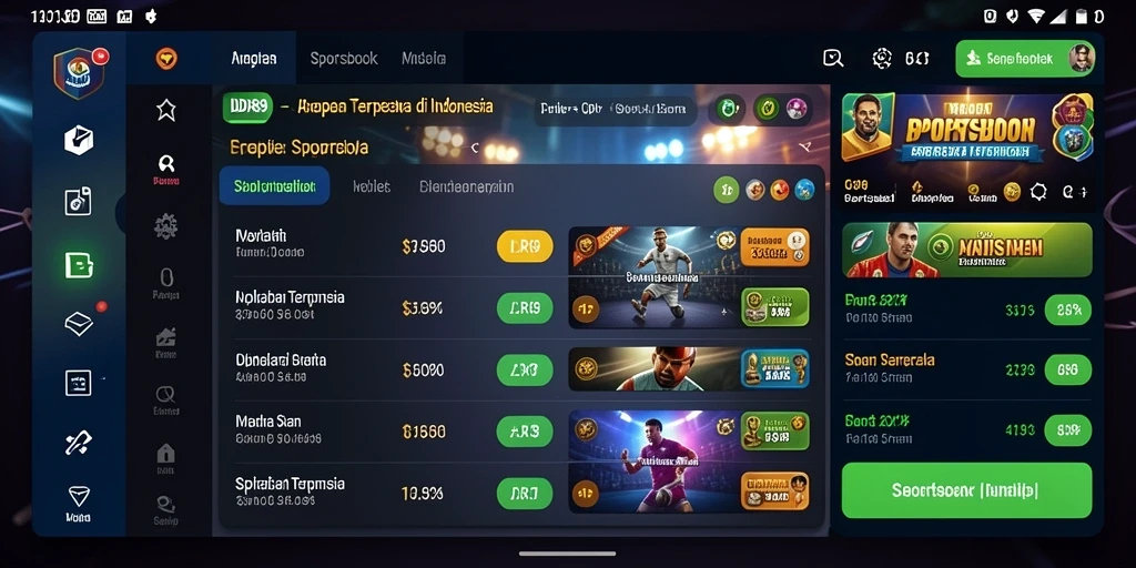 Tampilan screenshot IDR89 dengan berbagai pilihan taruhan olahraga.