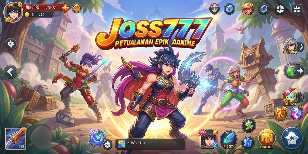 Tampilan gameplay JOSS777 yang dinamis dan penuh warna.