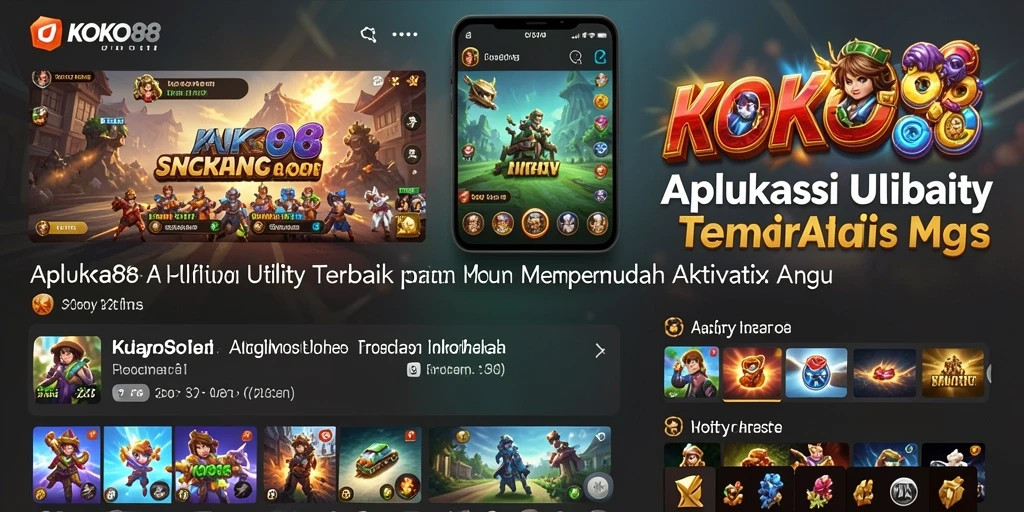 Tampilan utama aplikasi KOKO88 dengan fitur Utility yang lengkap.