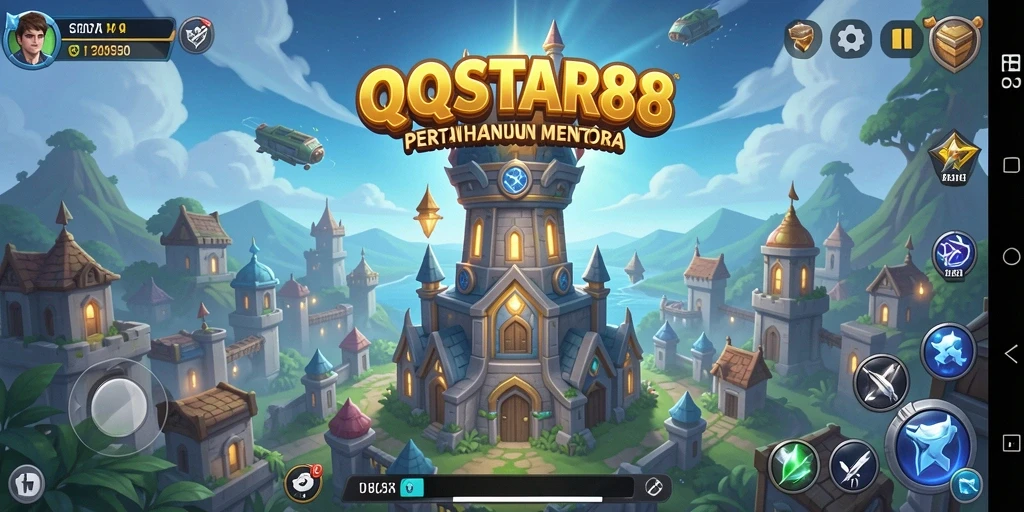 Gameplay Tower Defense yang menegangkan dengan strategi membangun menara.