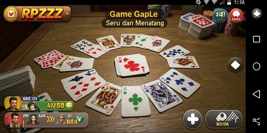 Tampilan gameplay seru dari RPZZZ di meja Gaple.