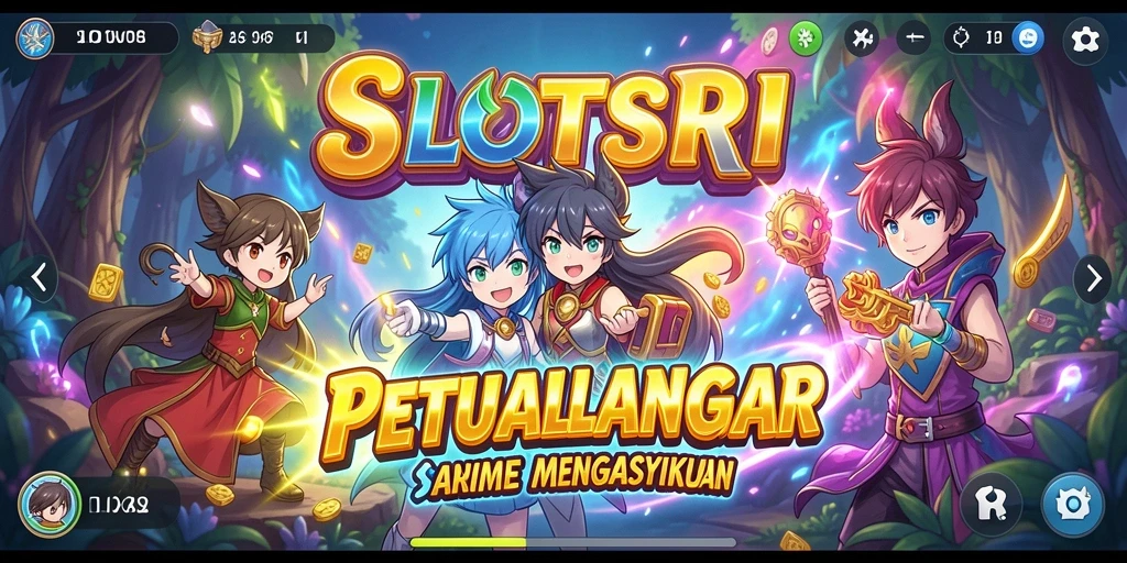 Tampilan gameplay SLOTSRI yang menarik dengan karakter anime.