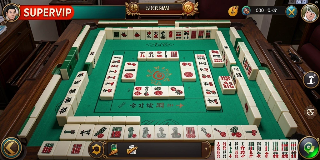 Gameplay Mahjong yang menegangkan dan menawan dalam SUPERVIP.